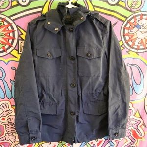 Massimo Dutti Navy Insulated Rain Jacket